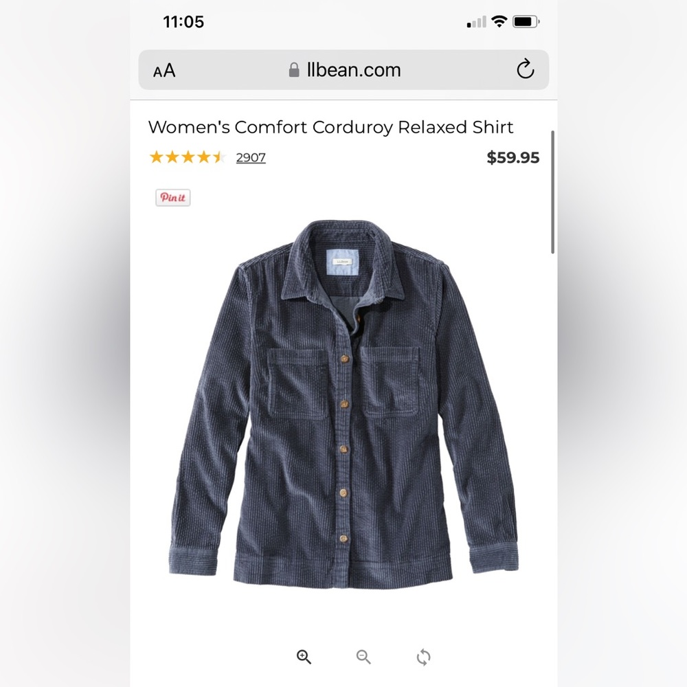Woman’s comfort corduroy relaxed shirt